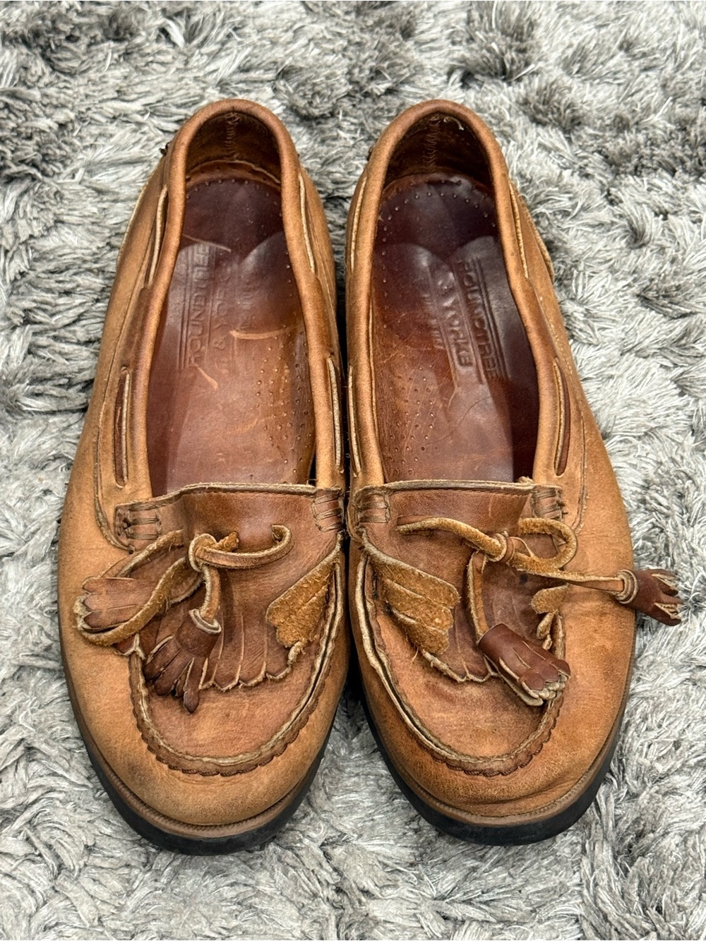 Vintage Roundtree & York Leather Tassel Loafers Kiltie Fringe Dress Shoes